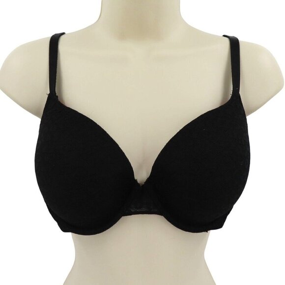 PINK Victorias Secret 34D Wear Everywhere T Shirt Lined Bra Black Leopard Mesh - Picture 1 of 16
